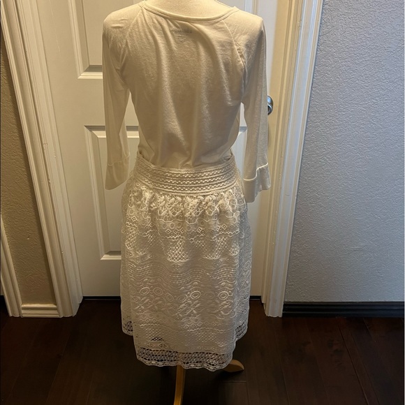 Ivory Crochet Midi Skirt XL - Picture 2 of 7